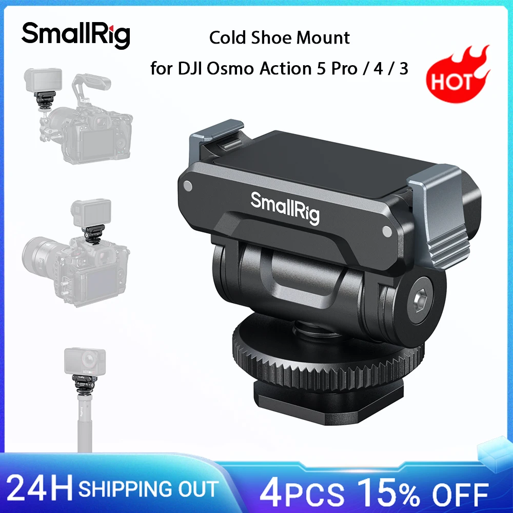 SmallRig Action Camera 5 Pro Schnellverschluss-Unterstützung, Kaltschuh-Adapterhalterung für DJI Osmo Action 5 Pro/4/3 -5436 Image