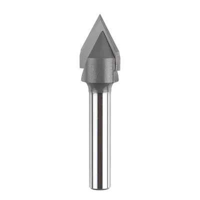 1PC V Bit end mill 3D Router Bits carbide steel V Shape Chamfer End Mills Woodworking router bit，60 90 degrees Shank 6 8 1/4"