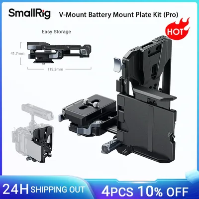 SmallRig V-Mount Batteriehalterungsplatten-Kit Pro für Sony für Canon für DSLR-Kamera mit Arca-Swiss-Platte LCD-Bildschirm-Schutzhalterung