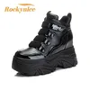 8CM Echtes Leder Stiefeletten Frauen Hohe Plattform Kurze Stiefel Neue 2025 Keil Heels Herbst Winter Warme Plüsch Schnee schuhe Sneaker