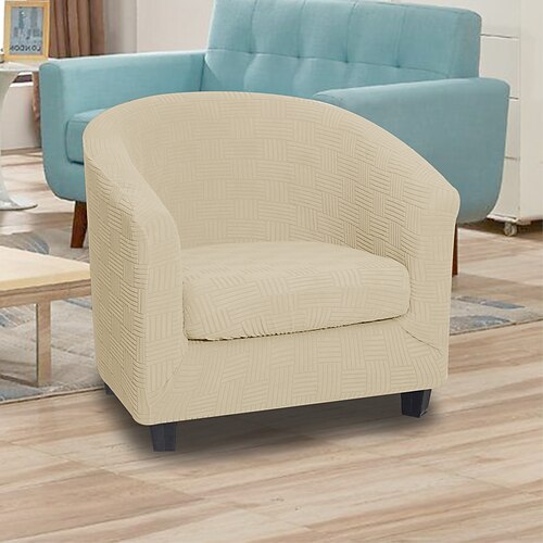 Halbrunder modularer Sofabezug mit 5x5-Rasterstichmuster, geteilte, gebogene Ecksitzfläche für moderne Wohnzimmer Image