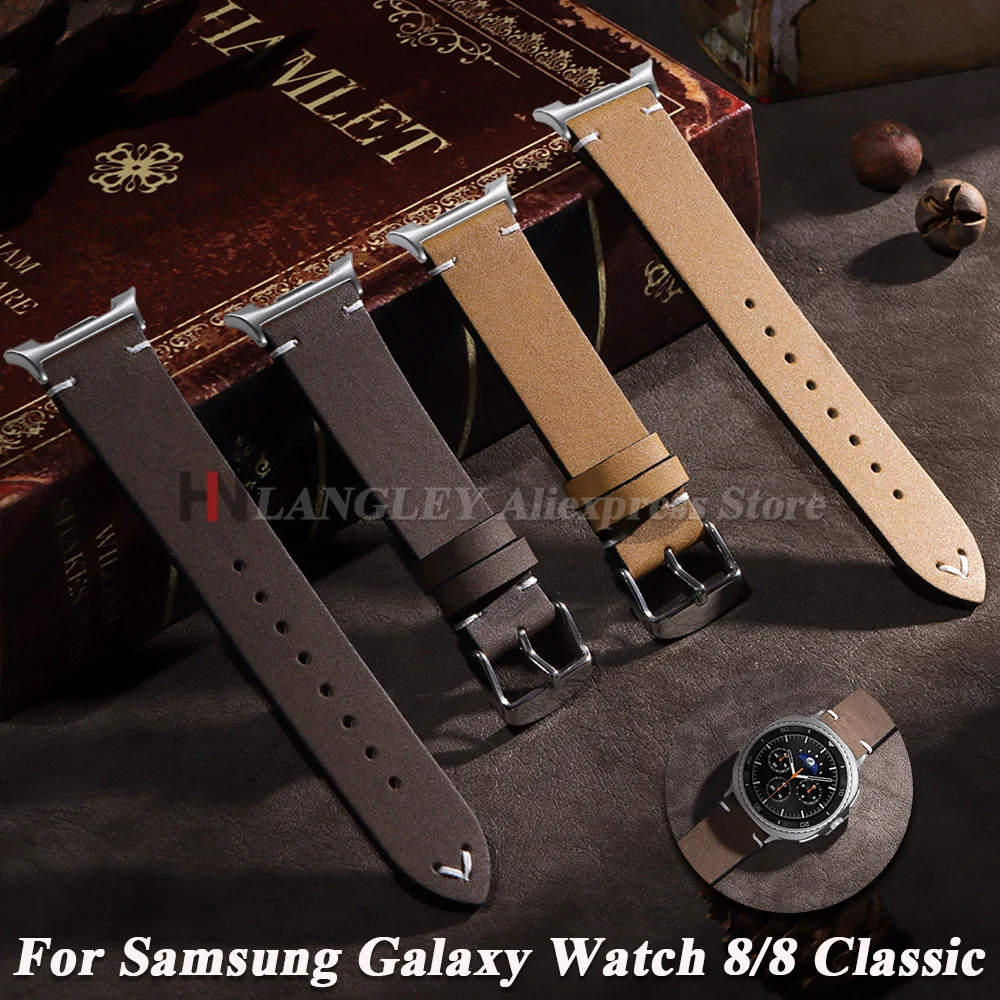 Neues Lederarmband für Samsung Galaxy Watch 8 40/44 mm Schnellverschlussbänder für Samsung Galaxy 8 Classic 46 mm Armbandzubehör Image