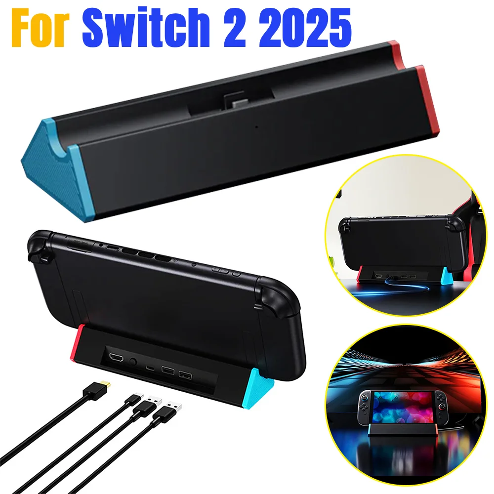 Für Switch 2 2025 TV-Dockingstation 4K@120Hz/8K@30Hz Mini-HD-Video-Konverter Dock Typ C/USB-Anschluss Ladestation für Switch 2 Image