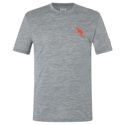 super.natural - Little Flear Tee - Merinoshirt Gr S grau/ chilli Image