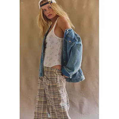 We The Free Lula Denim Jacket at Free People in River Blues, Size: XL