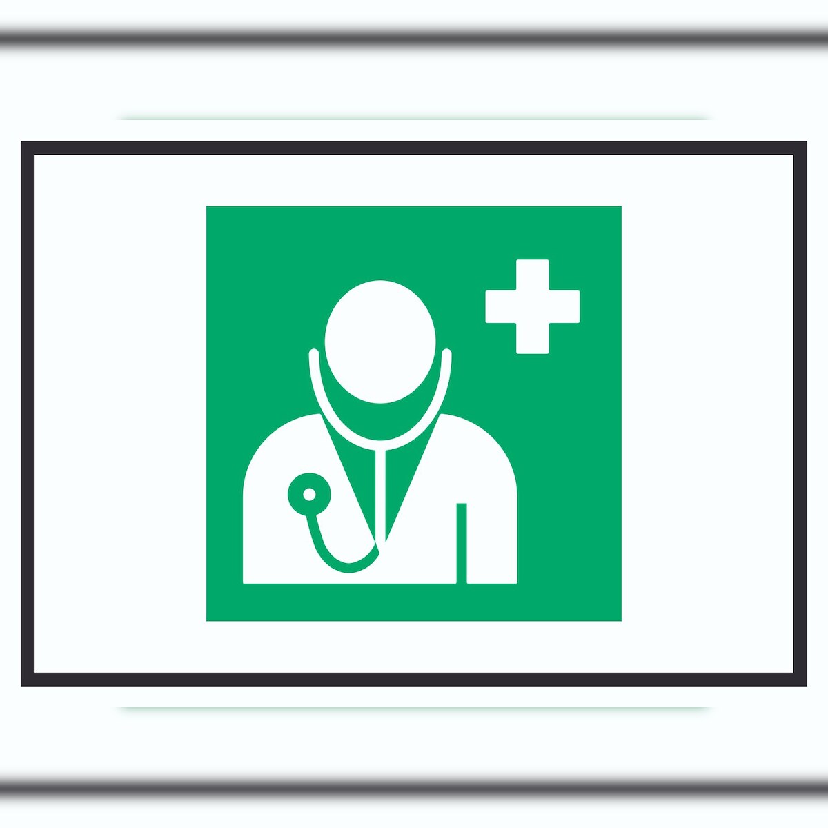 HB-Druck Arzt Symbol A0 Rückseite selbstklebend Schild Image