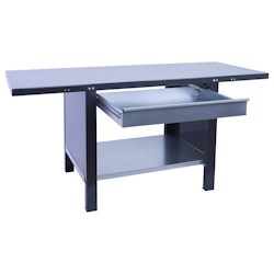 Proregal Werkbank BUFFALO METAL mit 1x Schublade | HxBxT 83x120x73cm | Traglast 700kg | Anthrazit Image