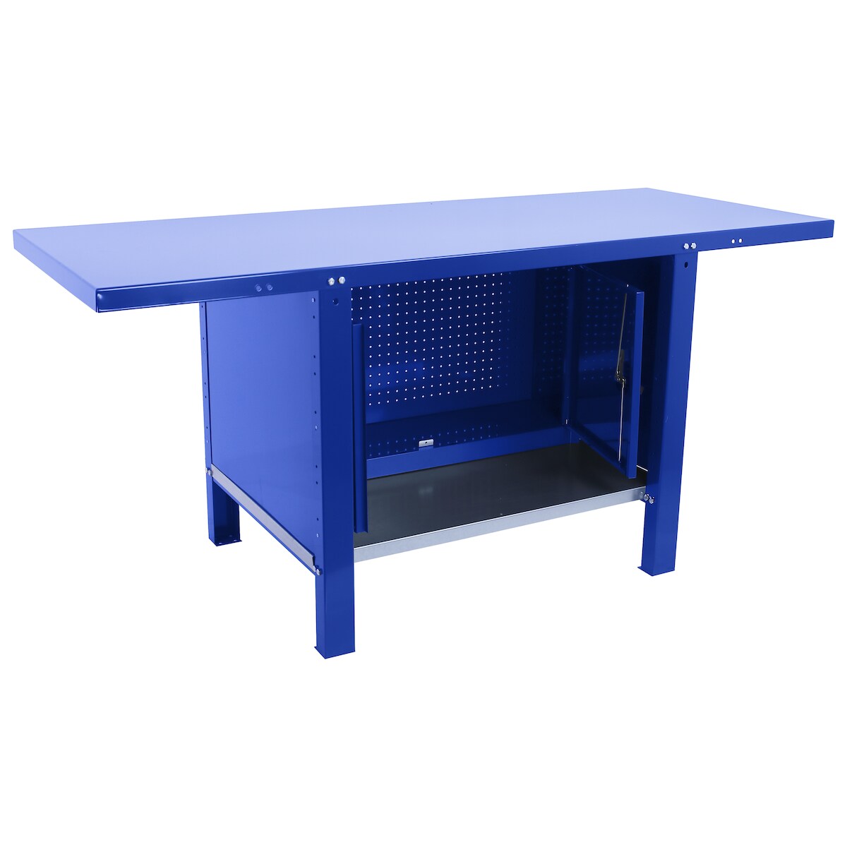 Proregal Werkbank BUFFALO METAL mit Schrank | HxBxT 83x150x73cm | Traglast 700kg | Blau Image