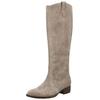 Bikerboots GABOR "Gabor Stiefel Veloursleder", Damen, Gr. 38, grau (kiesel), Veloursleder, casual, Schuhe