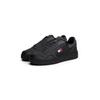 Plateausneaker TOMMY JEANS "TJW RETRO BASKET SNEAKER", Damen, Gr. 36, schwarz, Leder, Lederimitat, unifarben, sportlich, Schuhe, Freizeitschuh, Halbschuh, Schnürschuh mit geprägter Logoflagge