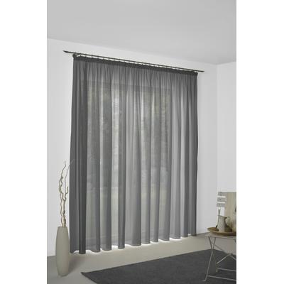 Vorhang WIRTH "Sunday", grau (dunkelgrau), B:142cm H:345cm, Baumwolle, Polyester, Gardinen, nach Maß Image