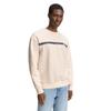 Sweatshirt TOM TAILOR DENIM, Herren, Gr. S, weiß (gardenia weiß), Sweatware, Obermaterial: 70% Baumwolle, 30% Polyester, unifarben, bedruckt, casual, normal hüftbedeckend, Rundhals, Langarm Bündchen, Sweatshirts, mit Logo-Print
