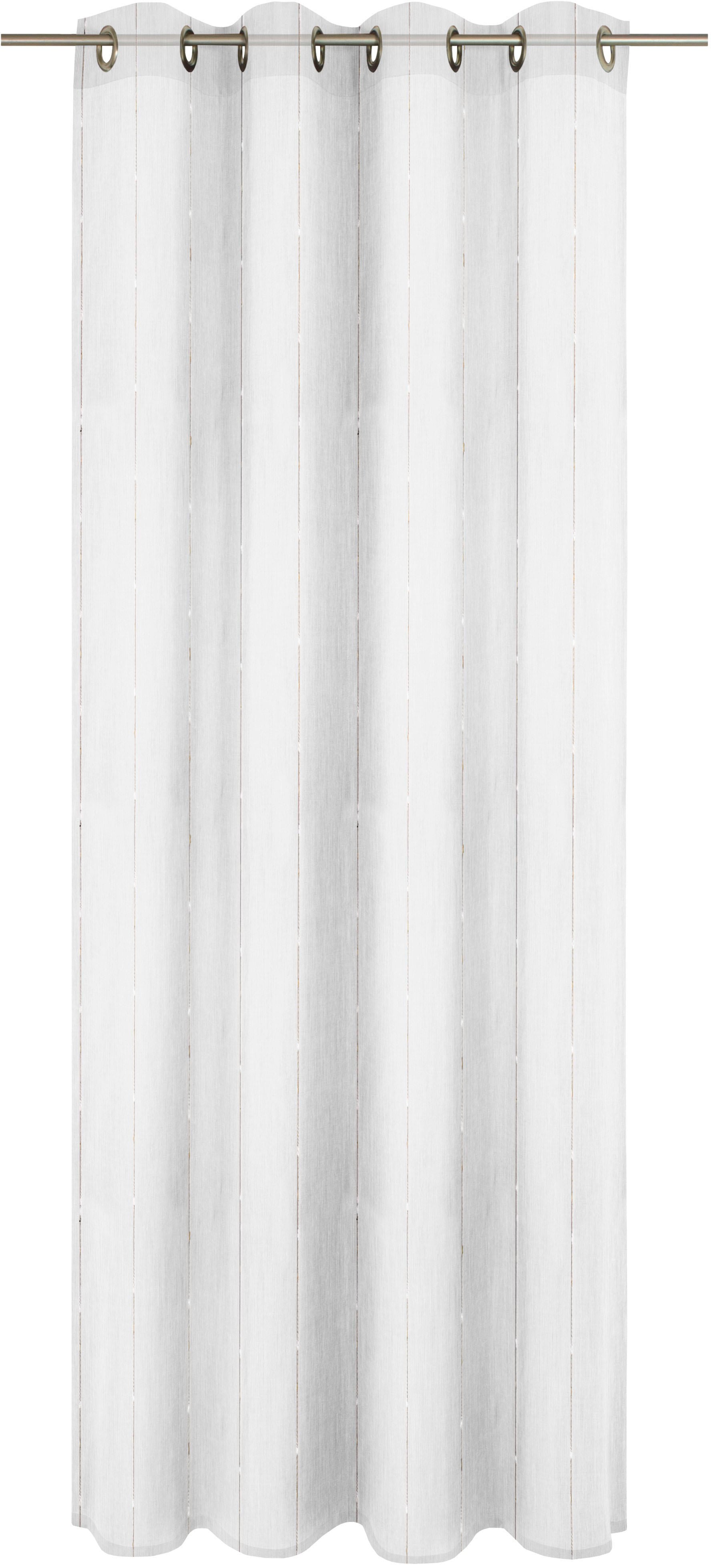 Gardine WIRTH, weiß (sanftes weiß), B:600cm H:105cm, Polyester, Gardinen, Fertig-Store mit Metallösen nach Maß Image