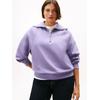 Sweatshirt TOMMY HILFIGER CURVE "CRV CLASSIC SCRIPT FLEECE 1/2ZIP", Damen, Gr. 52, lavender ash, Sweatware, Obermaterial: 77% Baumwolle, 23% Polyester, unifarben, casual, Kurzarm Bündchen, Sweatshirts, in großen Größen