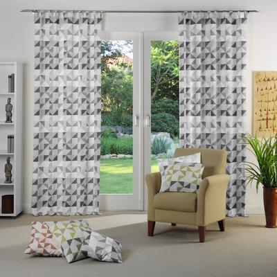 Vorhang WIRTH "Berlare", grau (dunkelgrau), B:132cm H:265cm, Baumwolle, Polyester, Gardinen, nach Maß Image