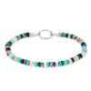 Charm-Armband TAMARIS "Schmuck Geschenk Edelstahl Armkette All About Beads", edelstahlfarben, türkis, grün, lila, rosa, weiß, türkis, grün, lila, rosa, weiß, Armbänder, Damen, Edelstahl, mit Naturstein