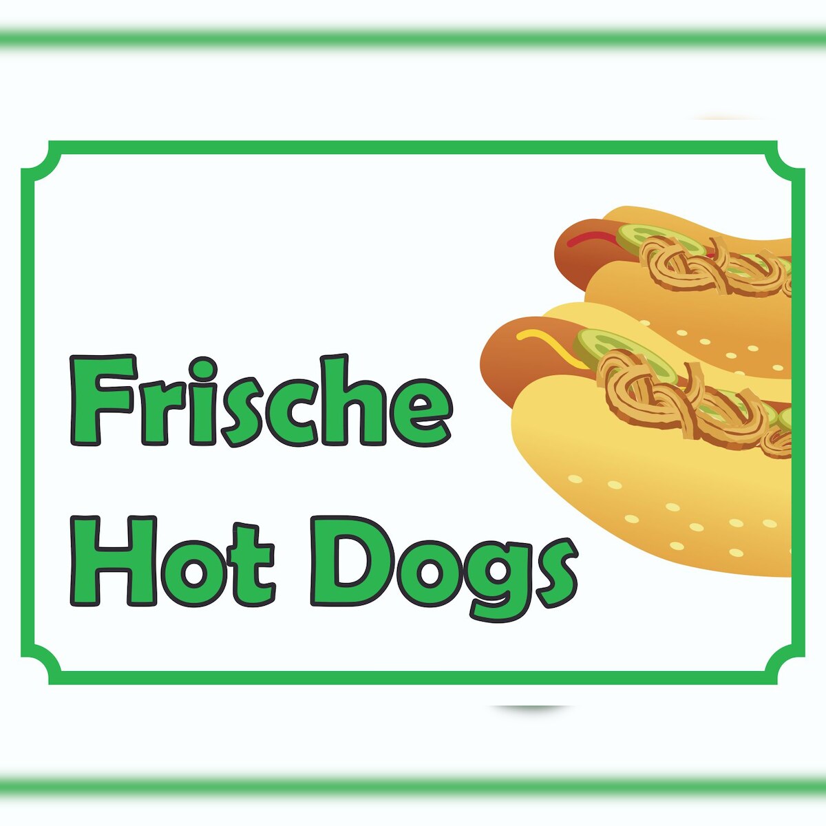 HB-Druck Frische Hot Dogs Schild A5 Rückseite selbstklebend Image