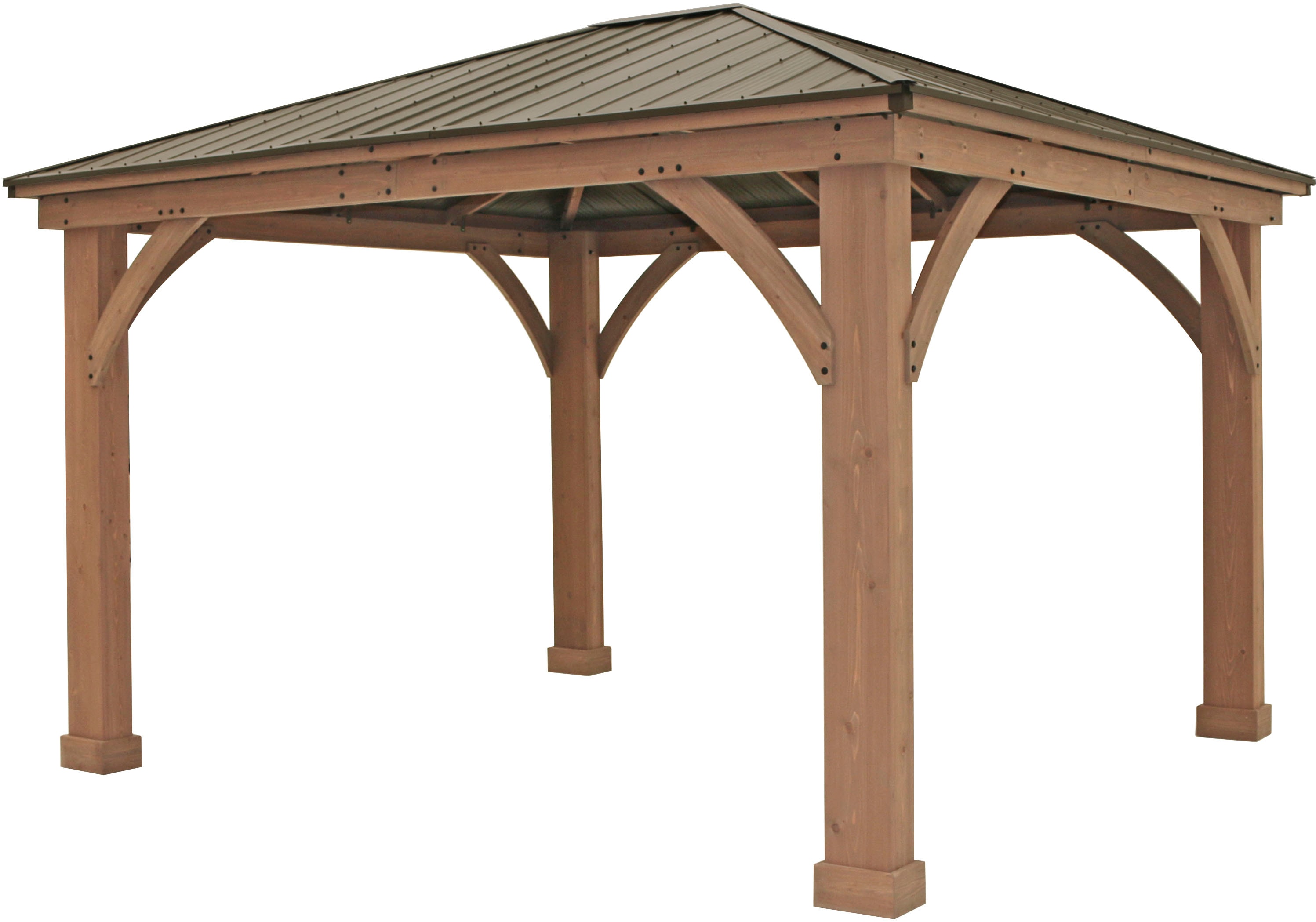 Holzpavillon WESTMANN "Devon 12x14", beige, B/H/T: 366cm x 317cm x 427cm, Pavillons, BxT: 366x427 cm
