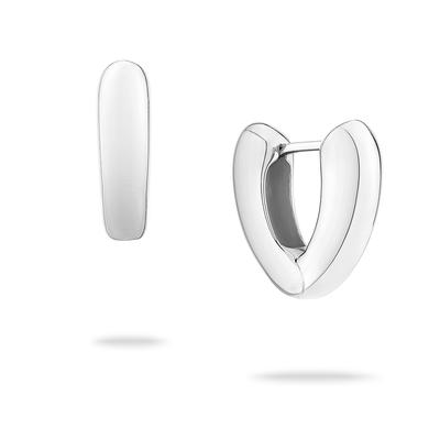 Paar Creolen ECHTZEIT "Schmuck Geschenk Edelstahl Ohrringe The Modern Basic", silber (silberfarben), Ohrringe, Damen, Edelstahl Image