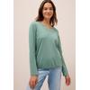 Tunikashirt CECIL, Damen, Gr. M (40), grün (jewel grün), Jersey, Obermaterial: 100% Baumwolle, unifarben, casual, Rundhals, Langarm abgesteppte Kante, Shirts, Split Neck, unifarben