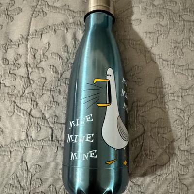 Disney Dining | Blue Insulated Water Bottle With Seagull Design | Color: Blue/White | Size: Os