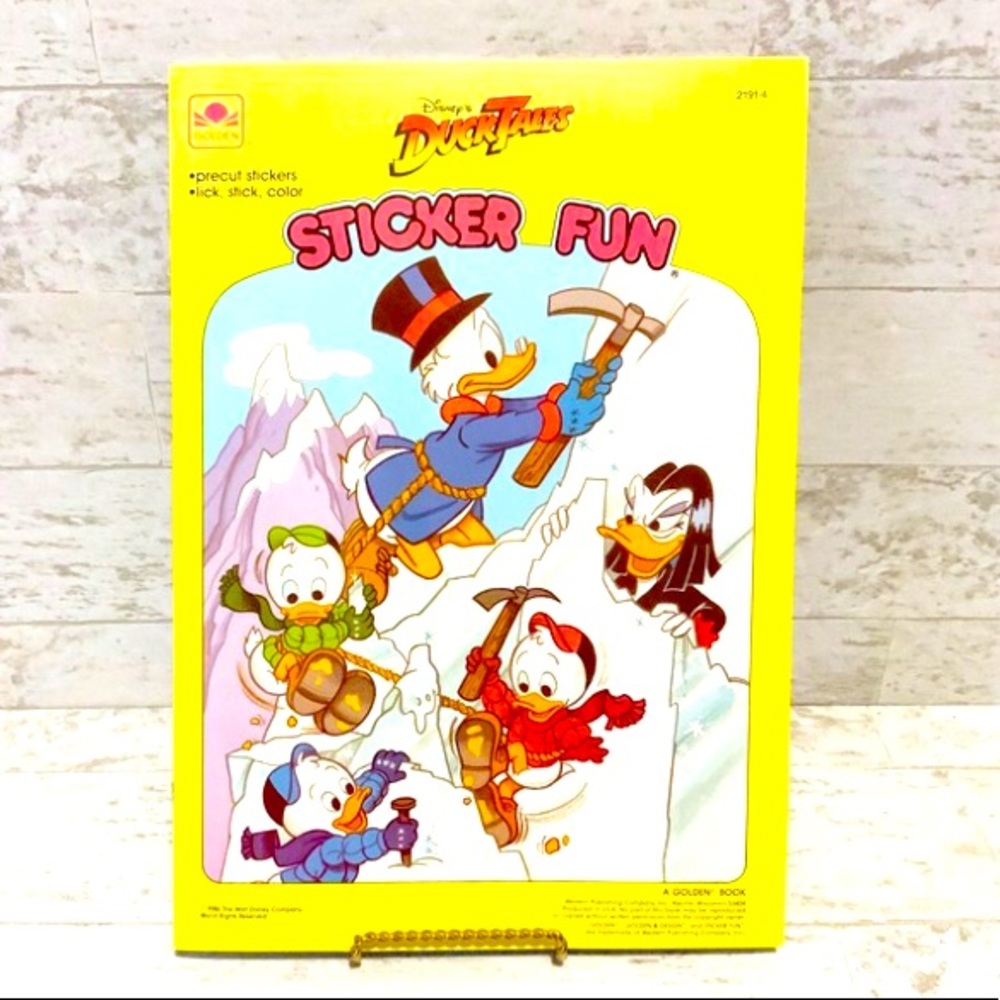Disney Other | Disney’s Duck Tales Sticker Fun Book, Coloring Book With Stickers, Out Of Print | Color: Yellow | Size: Os