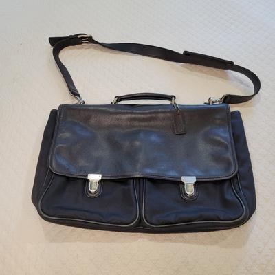 Coach Bags | Coach Men Messenger Bag Black Leather & Nylon Work Office Professional Classic | Color: Black | Size: Os