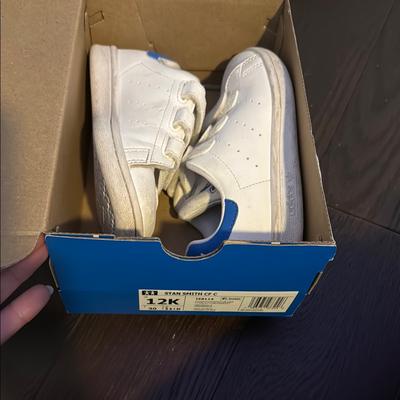Adidas Shoes | Adidas Kids' Stan Smith White And Blue Shoes | Color: Blue/White | Size: 12b