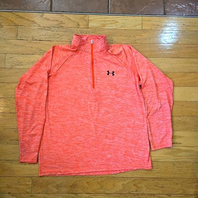 Under Armour Tops | Under Armour Womens Heat Gear Loose 1/4 Zip Pulliver Sizw Medium | Color: Orange/White | Size: M