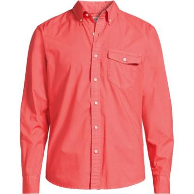 Long Sleeve Poplin Shirt, Classic Fit, Men, size: 38-40, regular, Purple, Cotton, by Lands' End