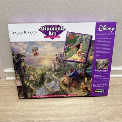 Disney Art | Disney Thomas Kinkade Beauty And The Beast Diamond Art Kit | Color: Purple/White | Size: Os