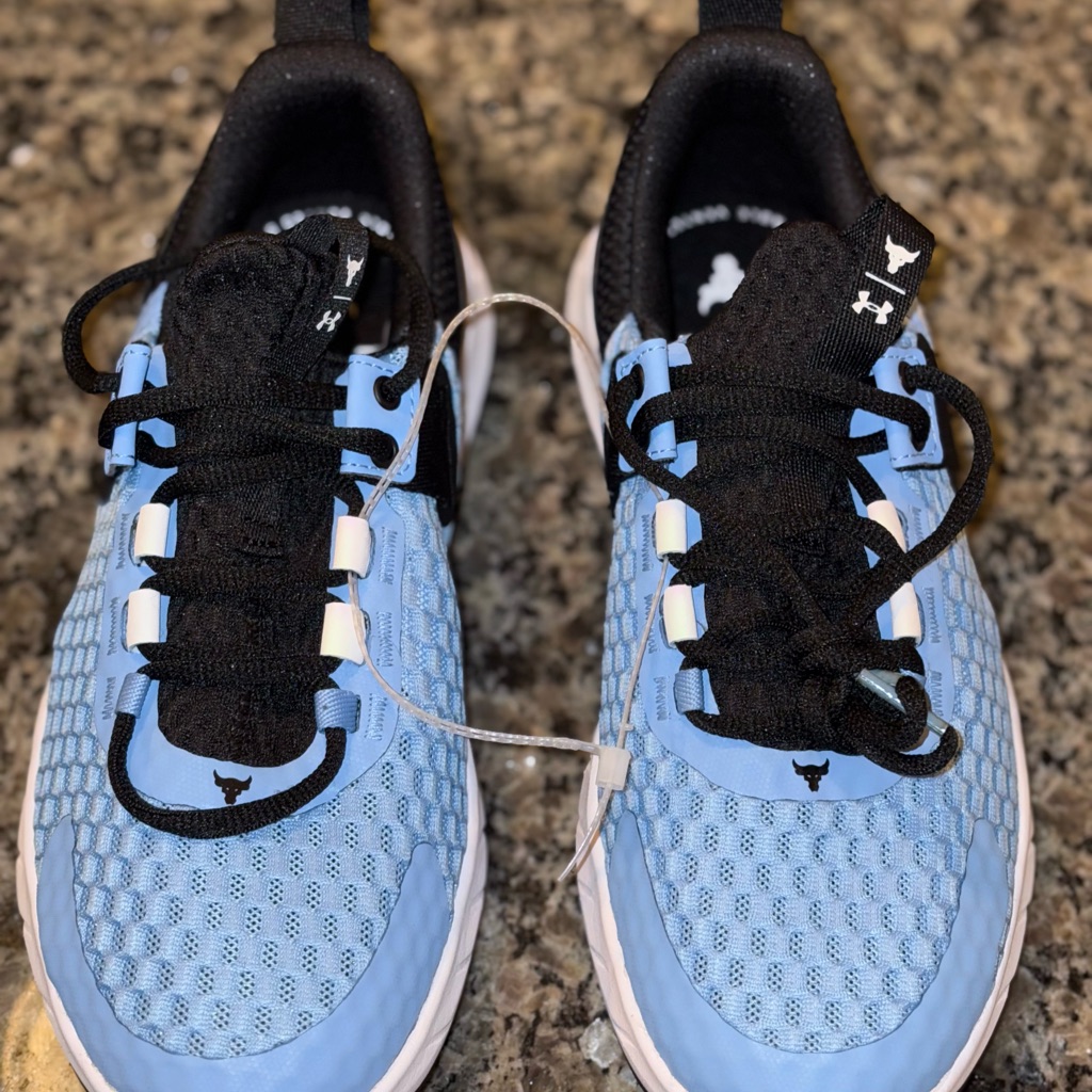 Under Armour Shoes | Under Armour Project Rock Bsr 4 Shoes Running Casual Sport Gym Womens 6 | Color: Blue/White | Size: 6