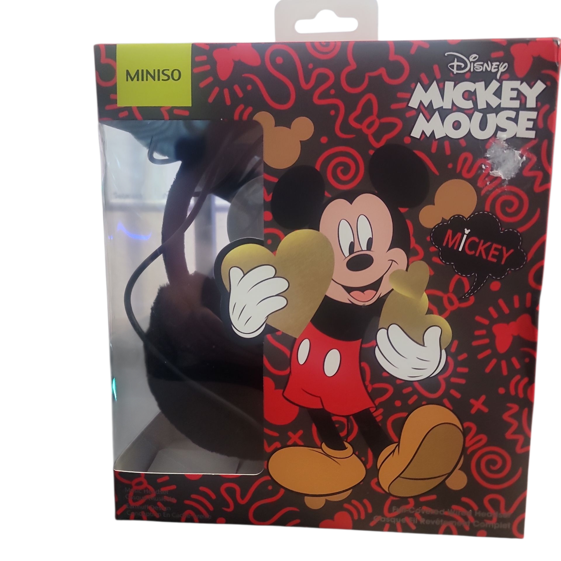 Disney Headphones | Disney Mickey Mouse Miniso Headphones | Color: Black/Red | Size: Os