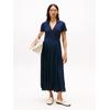 Wickelkleid TOMMY HILFIGER "1985 PLEATED WRAP POLO DRS", Damen, Gr. XXXL (46), N-Gr, blau (schwarz night navy), Web, Obermaterial: 100% Polyester, unifarben, casual, regular fit, Kurzarm, Kleider, mit Bundfalten