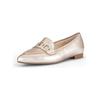 Slipper GABOR "Gabor Slipper Leder", Damen, Gr. 38,5, puder, Leder, casual, Schuhe