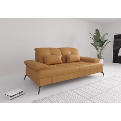 2,5-Sitzer SIT & MORE "Amica, inkl. Sitztiefenverstellung und Armteilverstellung", gelb (curry), B:202cm H:90cm T:122cm, Sofas, wahlweise mit Kopfteilverstellung und Bettfunktion Image