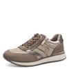 Keilsneaker TAMARIS, Damen, Gr. 42, grau (taupe kombiniert), Veloursleder, Textil, Lederimitat, kontrastfarbene Details, sportlich, Schuhe, Freizeitschuh, Halbschuh, Schnürschuh mit Kontrastbesätzen