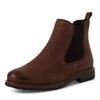 Chelseaboots TAMARIS, Damen, Gr. 36, braun (dunkelbraun), Nubukleder, Elastischer Einsatz, unifarben, used, klassisch, Schuhe, Blockabsatz, Stiefelette, Businesschuh, Schlupfboots, Anziehlasche