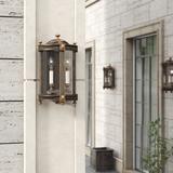 Fine Art Handcrafted Lighting Beekman Place 20" Outdoor Wall Lantern Glass/Metal in Black/Brown/Yellow | 20 H x 12 W x 9 D in | Wayfair 565081ST