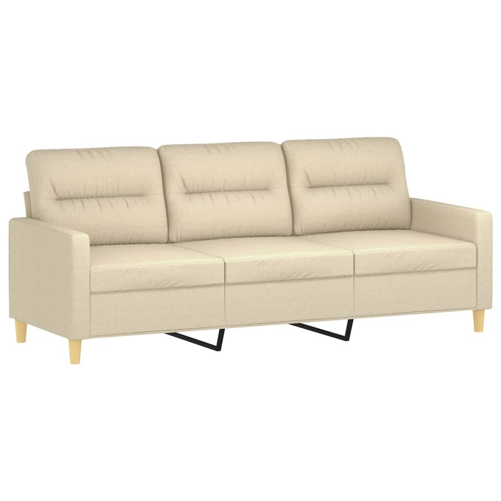 vidaXL 3-Sitzer-Sofa Creme 180 cm Stoff Image