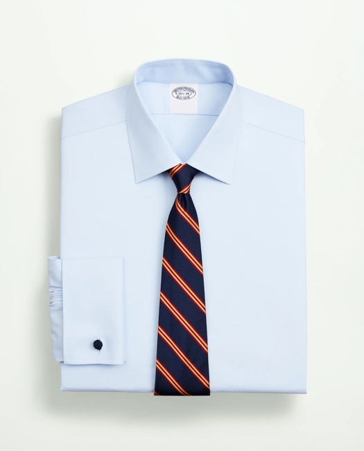 Brooks Brothers Men's Stretch Supima Cotton Non-Iron Pinpoint Oxford Ainsley Collar Dress Shirt | Light Blue | Size 19½ 31