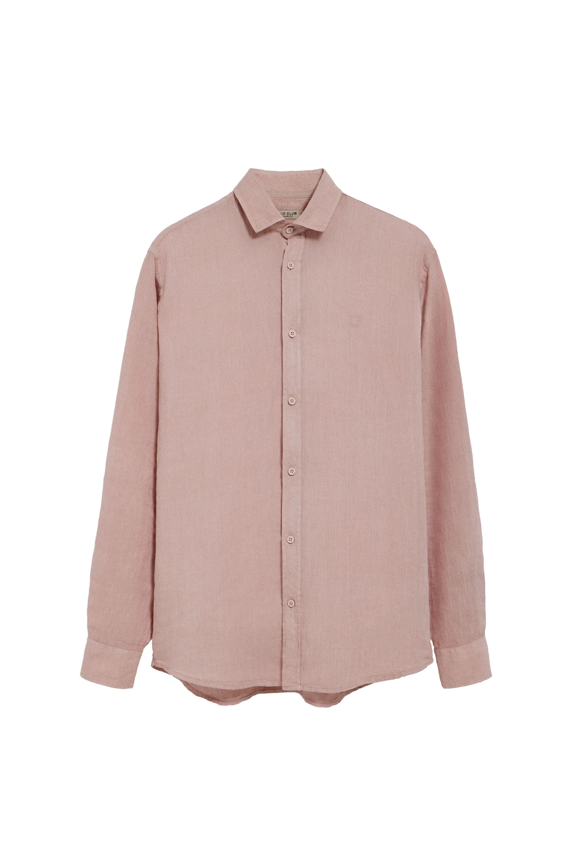 Leinenhemd Garment Dye rosa-taupe mit gesticktem Monogramm Image