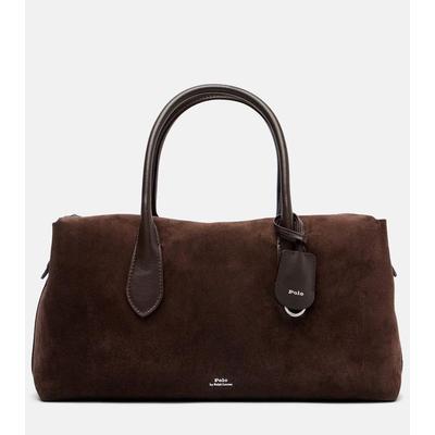 Leather-Trimmed Suede Duffel Bag