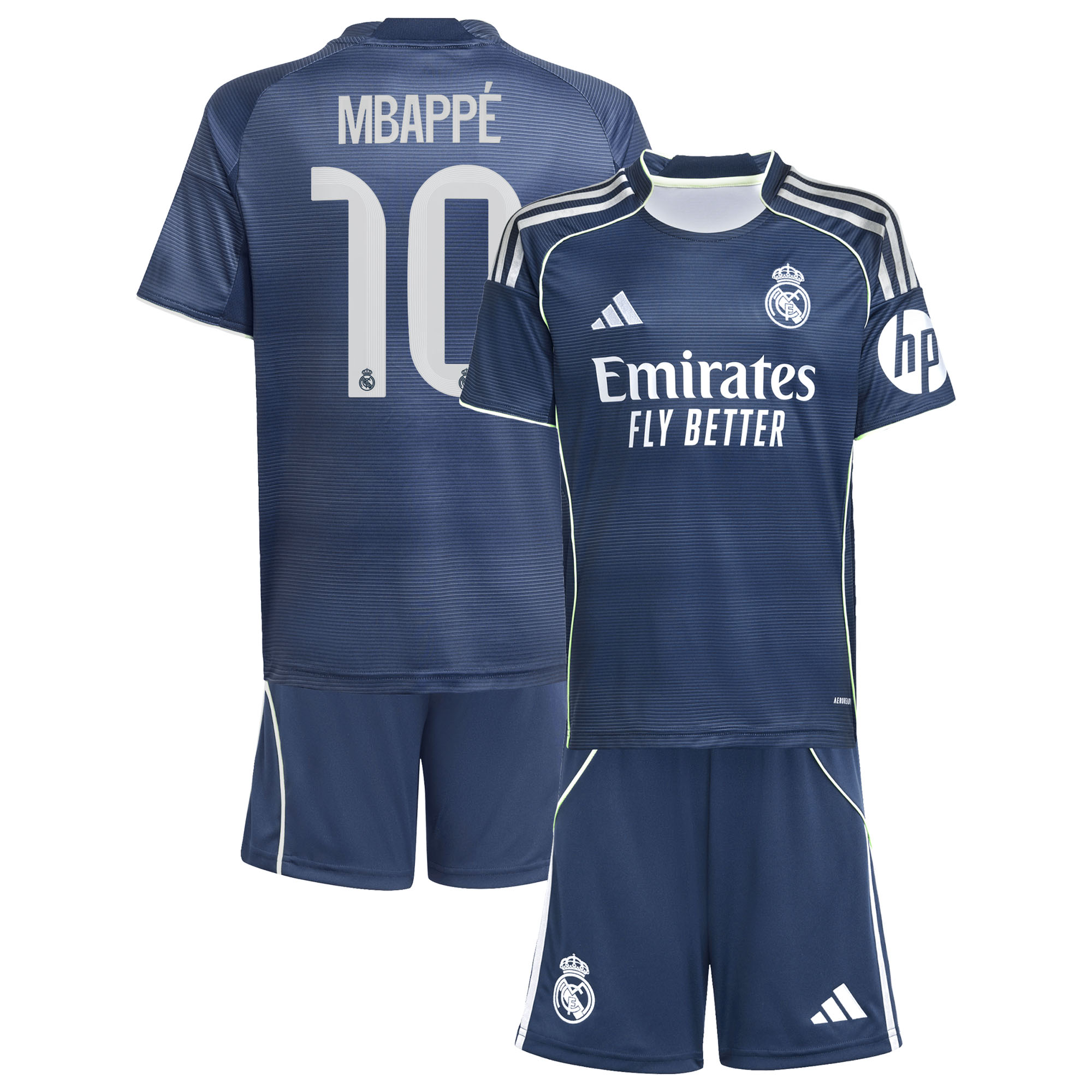 Real Madrid adidas Mini-Auswärtsausrüstung 25/26 - Jugendliche mit aufdruck Mbappé 10 Image