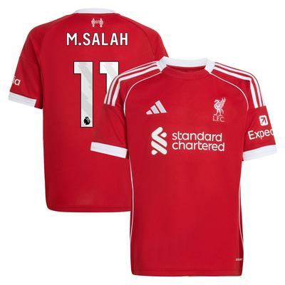 Liverpool adidas Heimtrikot 2025-26 - Kinder mit Aufdruck M.Salah 11 Image