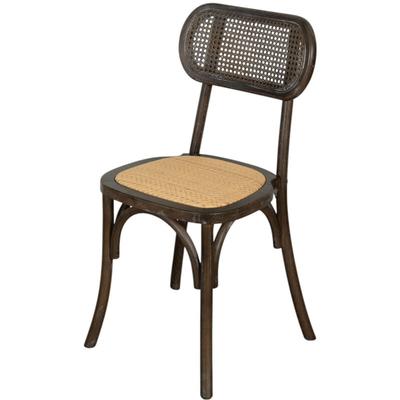 Stuhl aus Holz und Rattan 88x52x44 cm Rustikale Stühle Küchenstuhl Esszimmerstühle Moderne Stühle Image