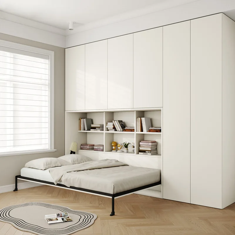 Multifunktionales Rollover, unsichtbares Bett, moderner Schreibtisch, Kleiderschrank, integriertes Klappbett, Wandbett, platzsparend