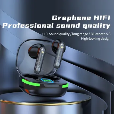 Drahtloses Bluetooth-Headset mit digitalem Display, Bluetooth 5.3-Headset, Sport-HIFI, Dual-Rauschunterdrückung, Kopfhörer mit geringer Latenz Image