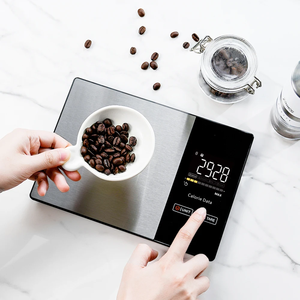 Balance de cuisine numérique 5kg balance alimentaire intelligente calculatrice de calories Nutrition balance de cuisine en acier inoxydable balance intelligente outil de cuisine