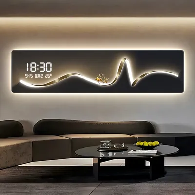 Date Thermometer Light Wall Clocks Luxury Large Bathroom Bedroom Digital Clocks Office Living Room Modern Home Decoration